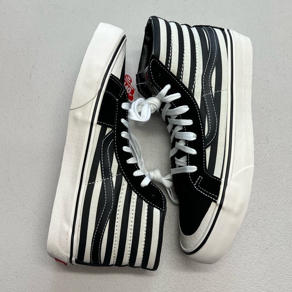 VANS | Sk8-Hi Pro 138 SF Stripe Black & Marshmallow Skate Shoes - Picture 5 of 9